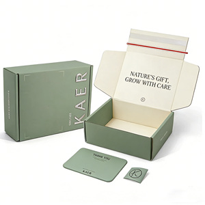 Custom Corrugated Cardboard Folding Mailing Packaging Tear Strip Printed Self Sealing Mailer Shipping Gift Box With Logo