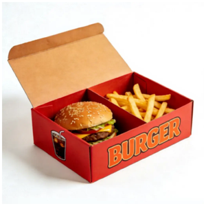 Customized Logo Eco-friendly Biodegradable Recycled Materials Disposable Rigid Fast Food Burger French Fry Box