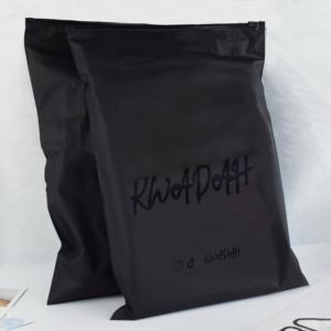 Eco-Friendly Custom Frosted Matte Black Clothing Zipper Bags