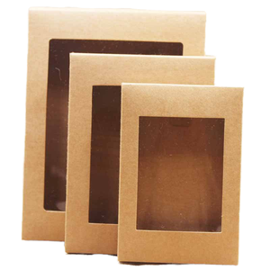 Wholesale Custom Black White Brown Kraft Paper Rigid Gift Box Gold Foil Transparent Window Foldable Food Packaging For Snacking