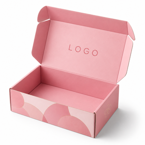 Sakura Pink Kraft Corrugated Mailer Box Custom Logo Printed Mailing Shipping Gift Packaging Boxes Foldable Paper Carton