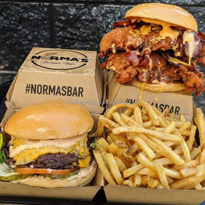Custom 6 Inch Biodegradable Premium Kraft Paper Burger Fries Packaging Box Disposable Embossed