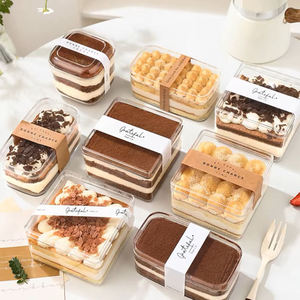 Custom Rectangle Square Clear Dome Cake Candy Boxes Recyclable Display Stand Lid For Food Catering Retail Use